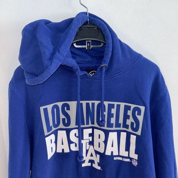 '47 Los Angeles Dodgers Hooded Sweatshirt Womens Large Blue Hoodie Pullover MLB - Picture 3 of 6